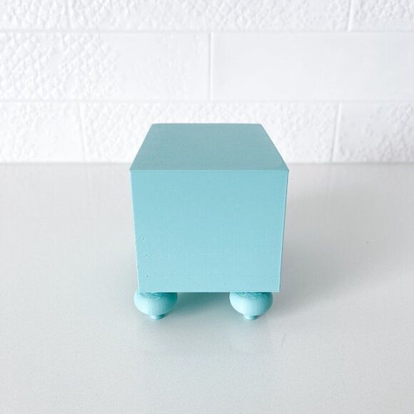Miniature Barbie Nightstands (Set of 2) Cyan Blue 3D Printed Dollhouse Furniture - Picture 4 of 7